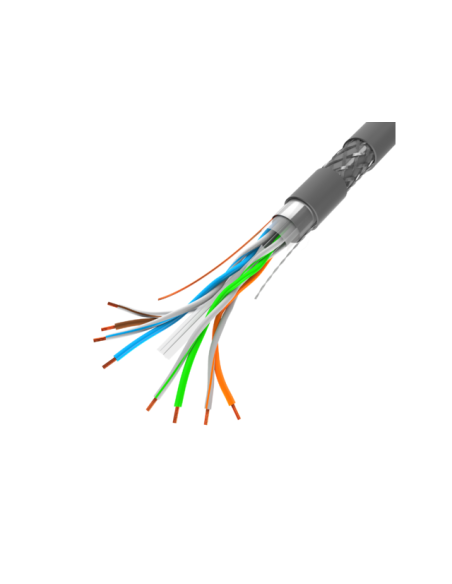 Kabel sieciowy LAN S/FTP Kat.6, 305 m, drut, CU, szary, CPR (testowany Fluke)