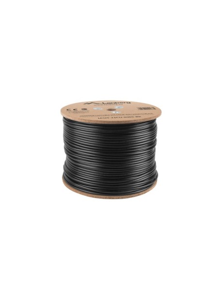 Kabel sieciowy LAN UTP Kat.5e, 305 m, drut, outdoor, CU, czarny (testowany Fluke)