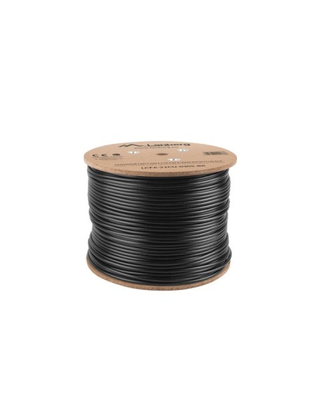 Kabel sieciowy LAN FTP Kat.6, 305 m, drut, outdoor, CU, czarny (testowany Fluke)
