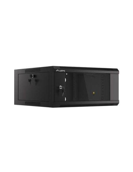 Szafa rackowa wisząca 19" 4U, 600 mm, szybki montaż, czarna (do samodzielnego montażu)