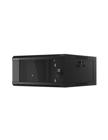 Szafa rackowa wisząca 19" 4U, 600 mm, szybki montaż, czarna (do samodzielnego montażu)