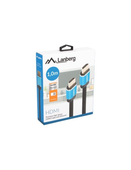 Kabel HDMI (wtyk-wtyk) V2.0, 1 m, pełna miedź, czarny, Box Premium (certyfikowany)