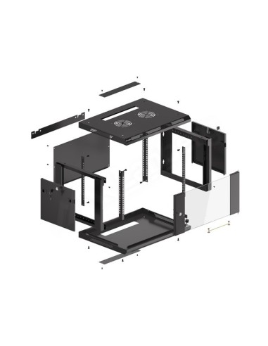 Szafa rackowa wisząca 19" 6U 600x450 czarna | Szafy serwerowe | ODEL.PL