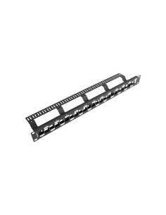 Patch panel pusty 24-portowy 1U 19" naprzemienny czarny | Osprzęt sieciowy | ODEL.PL