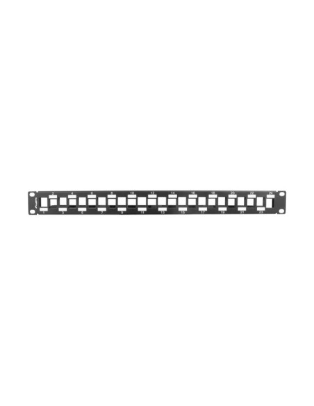 Patch panel pusty 24-portowy 1U 19" naprzemienny czarny | Osprzęt sieciowy | ODEL.PL