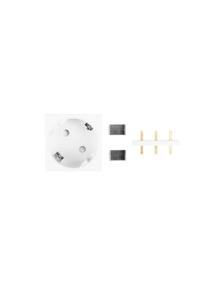 Gniazdo 45x45 230V Schuko z łącznikiem białe | Osprzęt elektryczny | ODEL.PL