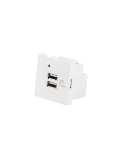 Gniazdo 45x45 230V z ładowarką 2x USB-A 2.1A białe | Osprzęt elektryczny | ODEL.PL