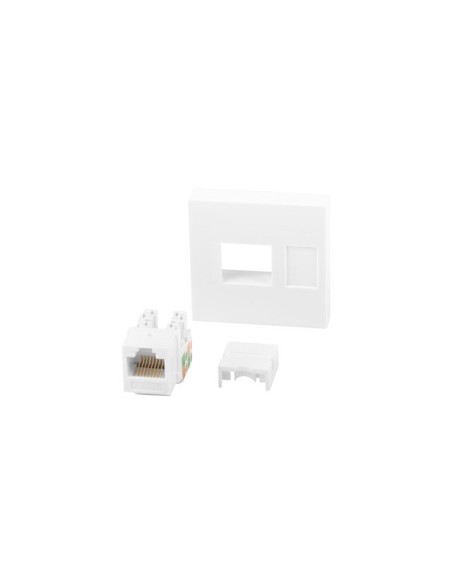 Gniazdo 45x45 RJ45 z modułem Keystone Kat.6 UTP białe | Osprzęt sieciowy | ODEL.PL