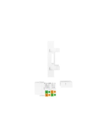 Gniazdo 45x45 RJ45 z modułem Keystone Kat.6 UTP białe | Osprzęt sieciowy | ODEL.PL