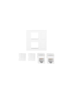 Gniazdo 45x45 2x RJ45 z modułem Keystone Kat.6 UTP białe | Osprzęt sieciowy | ODEL.PL 2