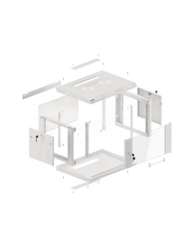 Szafa rackowa wisząca 19" 6U 600x450 szara | Szafy serwerowe | ODEL.PL
