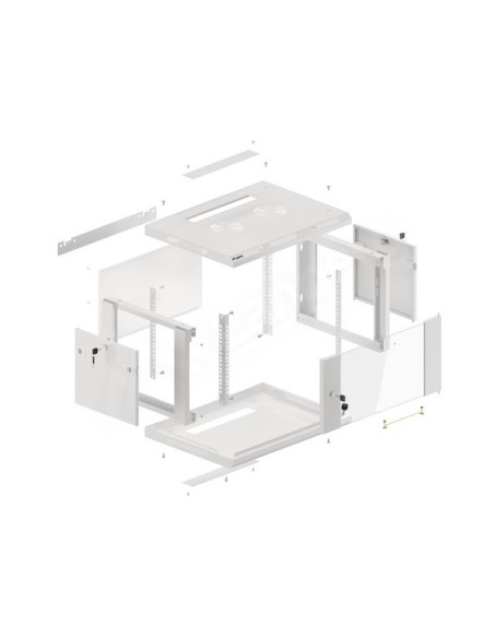 Szafa rackowa wisząca 19" 6U 600x450 szara | Szafy serwerowe | ODEL.PL