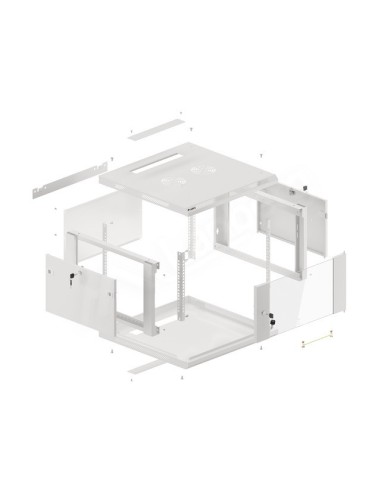 Szafa rackowa wisząca 19" 6U 600x600 szara | Szafy serwerowe | ODEL.PL