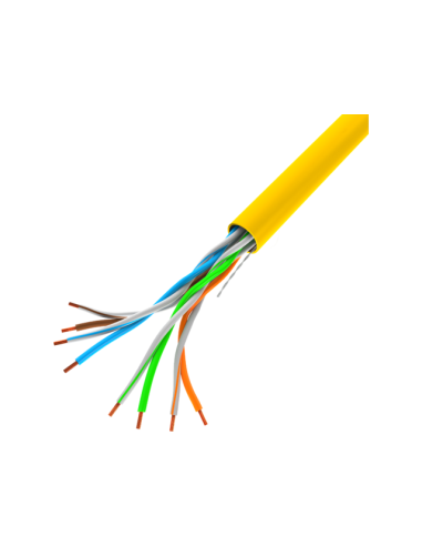 Kabel sieciowy LAN UTP 100Mb/s, 305 m, drut, CCA, żółty | Kable sieciowe | ODEL.PL