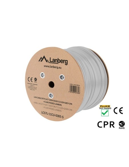 Kabel sieciowy LAN S/FTP Kat.7, 305 m, drut, CU, LSZH, szary, CPR (testowany Fluke) | Kable sieciowe | ODEL.PL
