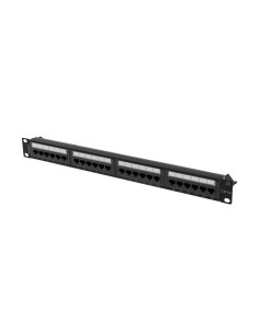 Patch panel 24-portowy 1U 19" Kat.6A UTP, czarny | Osprzęt sieciowy | ODEL.PL