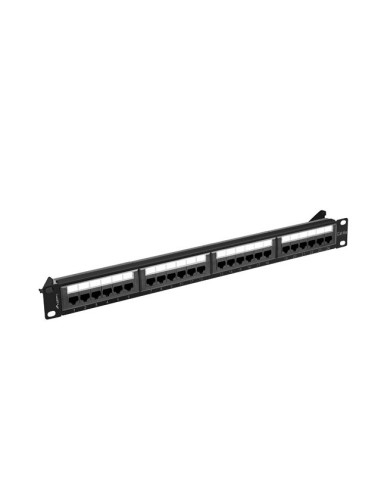 Patch panel 24-portowy 1U 19" Kat.6A UTP, czarny | Osprzęt sieciowy | ODEL.PL