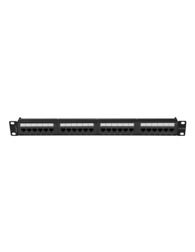 Patch panel 24-portowy 1U 19" Kat.6A UTP, czarny | Osprzęt sieciowy | ODEL.PL