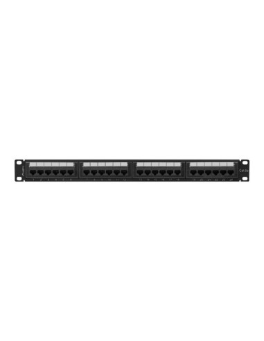 Patch panel 24-portowy 1U 19" Kat.6A UTP, czarny | Osprzęt sieciowy | ODEL.PL