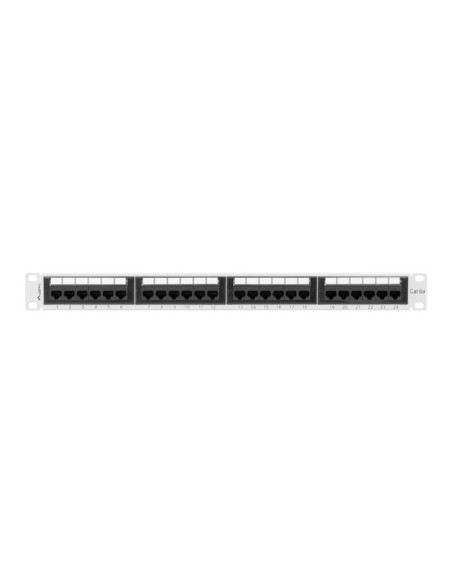Patch panel 24-portowy 1U 19" Kat.6A UTP, szary | Osprzęt sieciowy | ODEL.PL