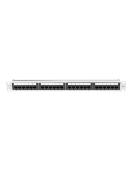 Patch panel 24-portowy 1U 19" Kat.6A UTP, szary | Osprzęt sieciowy | ODEL.PL