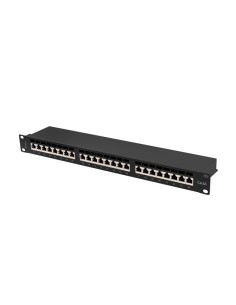 Patch panel 24-portowy 1U 19" Kat.6A FTP, ekranowany, z organizerem kablowym, czarny | Osprzęt sieciowy | ODEL.PL