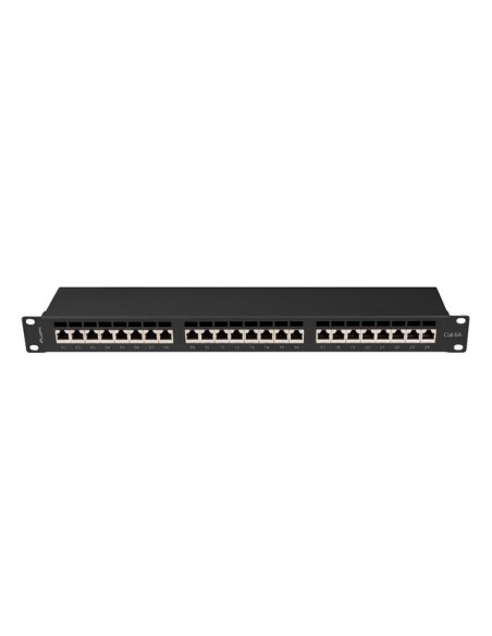 Patch panel 24-portowy 1U 19" Kat.6A FTP, ekranowany, z organizerem kablowym, czarny | Osprzęt sieciowy | ODEL.PL