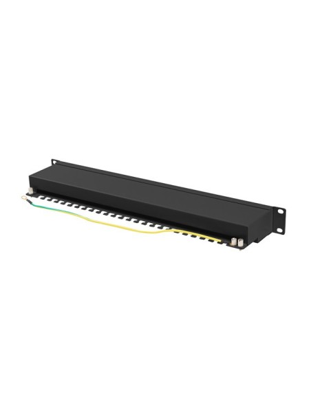 Patch panel 24-portowy 1U 19" Kat.6A FTP, ekranowany, z organizerem kablowym, czarny | Osprzęt sieciowy | ODEL.PL