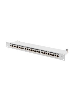 Patch panel 24-portowy 1U 19" Kat.7 FTP, ekranowany, z organizerem kablowym, szary | Osprzęt sieciowy | ODEL.PL