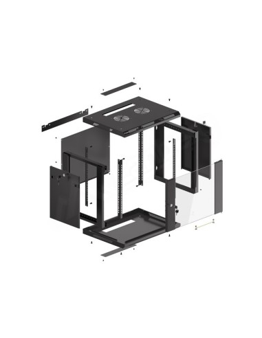 Szafa rackowa wisząca 19" 9U 600x450 czarna | Szafy serwerowe | ODEL.PL