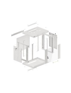 Szafa rackowa wisząca 19" 9U 600x450 szara | Szafy serwerowe | ODEL.PL 2