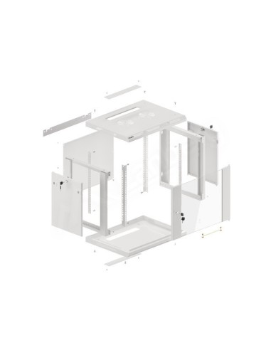 Szafa rackowa wisząca 19" 9U 600x450 szara | Szafy serwerowe | ODEL.PL