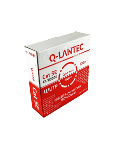 Kabel Q-LANTEC kat. 5e U/UTP PE Fca 100m zewnętrzny czarny 4PR