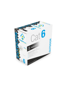 Kabel U/UTP kat.6, teleinformatyczny, PE zewnętrzny suchy, Fca 4x2x23 AWG, 1Gb/s (10Gb/s do 55m), czarny, 305m - ALANTEC