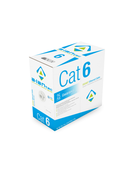 Kabel ALANTEC kat. 6 U/UTP PVC Eca 305m wewnętrzny szary 4PR