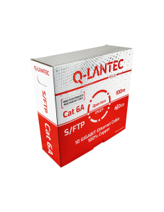 Kabel Q-LANTEC kat. 6A S/FTP LSOH Dca 100m wewnętrzny szary 4PR