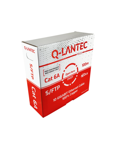 Kabel Q-LANTEC kat. 6A S/FTP LSOH Dca 100m wewnętrzny szary 4PR