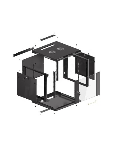 Szafa rackowa wisząca 19" 9U 600x600 czarna | Szafy serwerowe | ODEL.PL