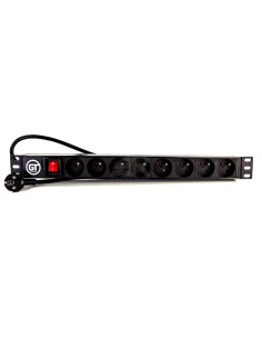 GT Networks Listwa zasilająca PDU 19" 1U; 1F; 16A; 8 x CEE 7/5 (PL/FR); wyłącznik z LED; przewód 3m; wtyk CEE 7/7 (UNISCHUKO); c