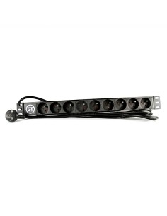 GT Networks Listwa zasilająca PDU 19” 1U; 1F; 16A; 9 x CEE 7/5 (PL/FR); przewód 3m; wtyk CEE 7/7 (UNISCHUKO); czarna