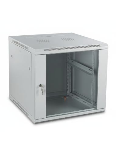 GT Networks Szafa 19” StandardLINE wisząca 12U 600/450mm (drzwi blacha-szkło; boki demontowalne) szara