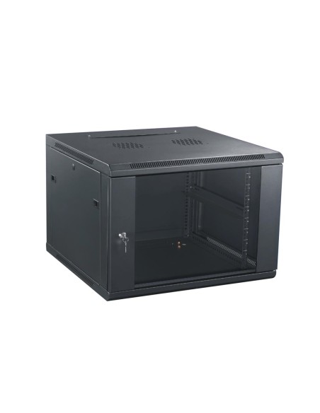 GT Networks Szafa 19” StandardLINE wisząca 9U 600/450mm (drzwi blacha-szkło; boki demontowalne) czarna