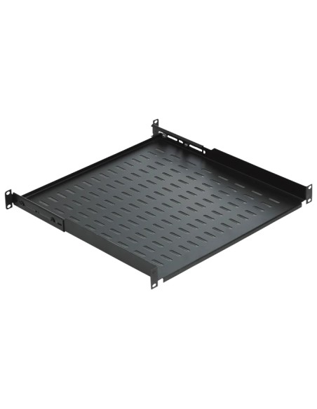 Półka 350mm z podporami perforowana z tyłu czarna Mirsan