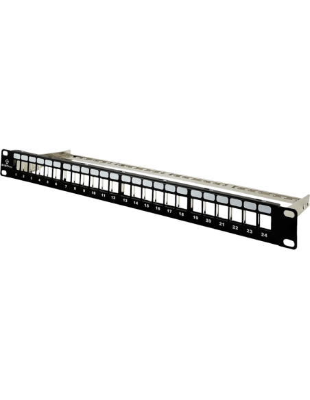 19 Panel krosowy modularny, 1U, 24 porty, niewyposażony, z podporą - ALANTEC