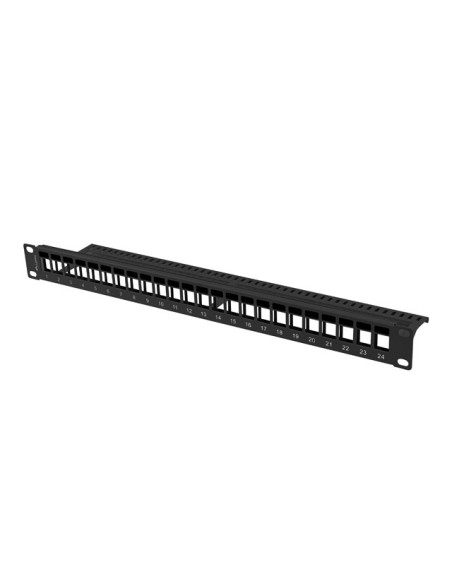 PATCH PANEL PUSTY 24 PORT 1U 19" DO MODUŁÓW KEYSTONE CZARNY LANBERG