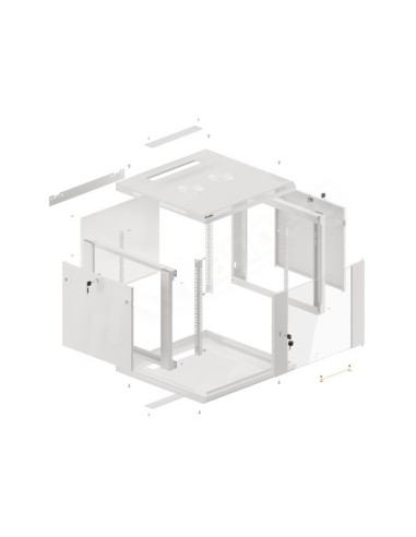 Szafa rackowa wisząca 19" 9U 600x600 szara | Szafy serwerowe | ODEL.PL