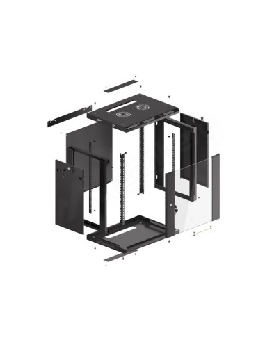 Szafa rackowa wisząca 19" 12U 600x450 czarna | Szafy serwerowe | ODEL.PL