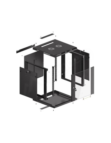Szafa rackowa wisząca 19" 12U 600x600 czarna | Szafy serwerowe | ODEL.PL