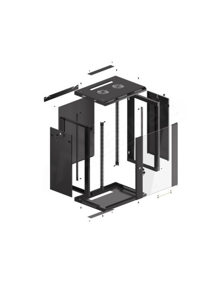 Szafa rackowa wisząca 19" 15U 600x450 czarna | Szafy serwerowe | ODEL.PL