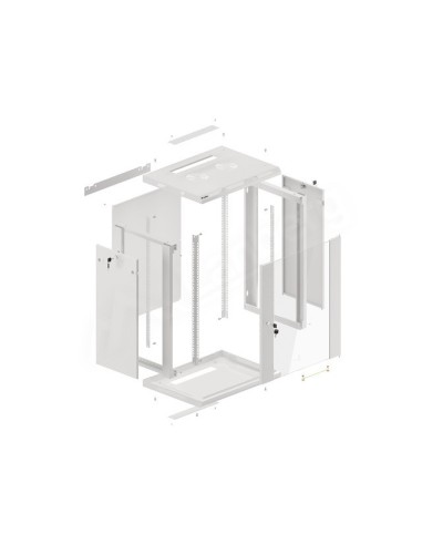 Szafa rackowa wisząca 19" 15U 600x450 szara | Szafy serwerowe | ODEL.PL